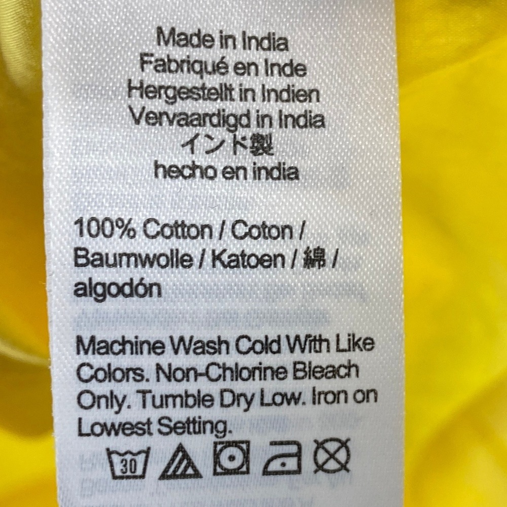 J Crew Short Sleeve Mini Dress Yellow Cotton Poplin Womens Small Tall - Picture 10 of 14
